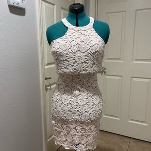 Lulu's Cream Lace Midi Dress